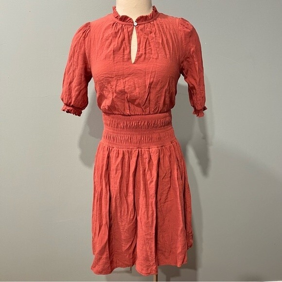 Nine West Ruffle Blouson Dress in Mauve Jewel Size XS - Picture 2 of 10